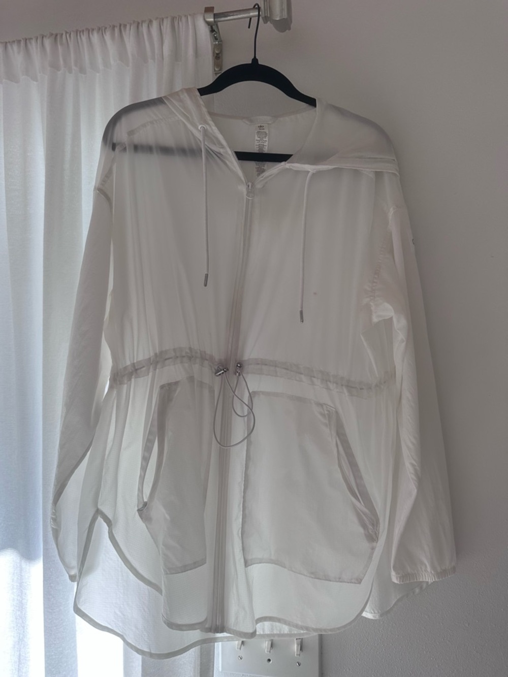 Alo Lightweight White Hooded Jacket